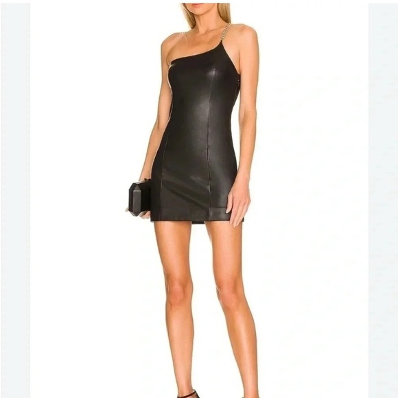 Revolve NBD Darby faux leather one shoulder rhinestone strap - Picture 4 of 13